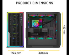 Ant Esports MeshX360 Mid Tower (E-ATX/ATX/M-ATX/M-ITX) Black Cabinet 4x120mm Fans