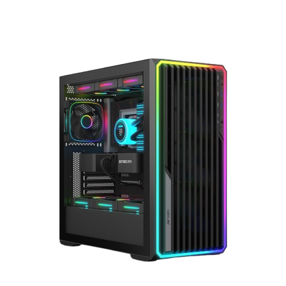 Ant Esports MeshX360 Mid Tower (E-ATX/ATX/M-ATX/M-ITX) Black Cabinet 4x120mm Fans