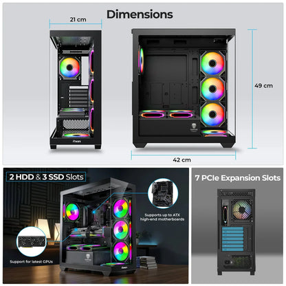 Foxin Phoenix Mid Tower Computer Case/Gaming Cabinet
