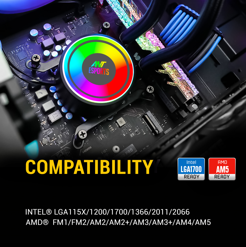 Ant Esports ICE-360 ARGB CPU Liquid Cooler Black