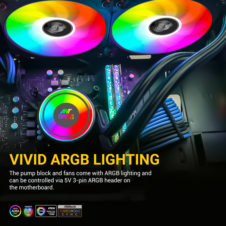 Ant Esports ICE-360 ARGB CPU Liquid Cooler Black