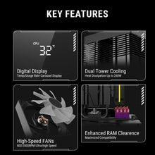 Ant Esports V8 Digital ARGB LGA1851/AM5 Black CPU Air Cooler