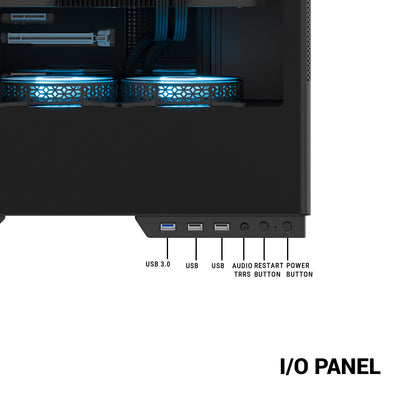Ant Esports X2 LCD Mid Tower (ATX/M-ATX/M-ITX) Black Cabinet with 3x120mm Fans