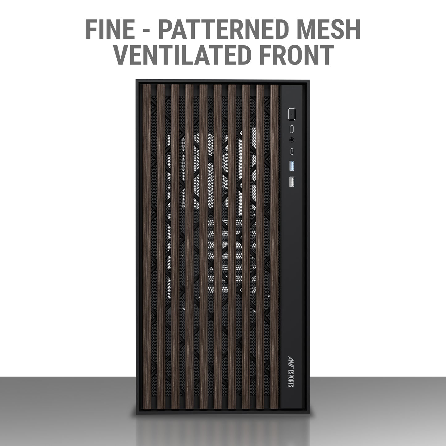 Ant Esports Zen Wood C3 Mid-Tower ATX, Micro-ATX, Mini-ITX Black Cabinet 4x120mm