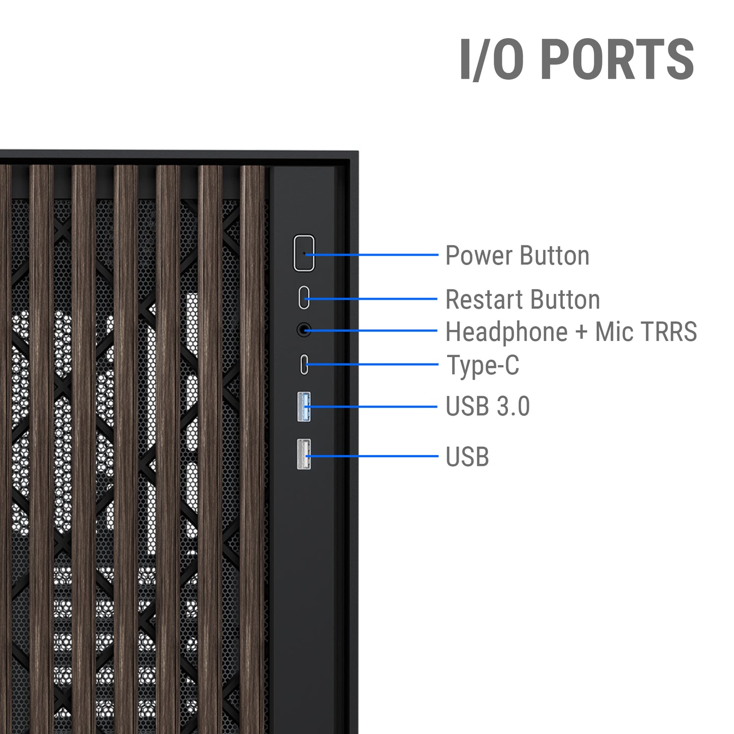 Ant Esports Zen Wood C3 Mid-Tower ATX, Micro-ATX, Mini-ITX Black Cabinet 4x120mm