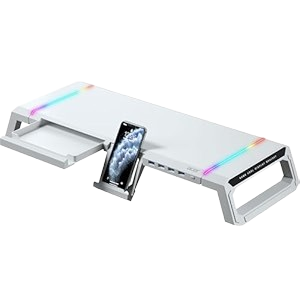 Acer Ergo Monitor Stand, RGB Lighting, 4-Port USB Hub, (white)