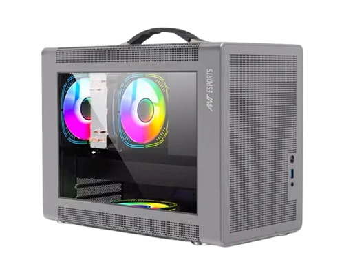 Ant Esports Box C Air Mini Tower Micro-ATX, Mini-ITX Grey Cabinet 120mm Fan