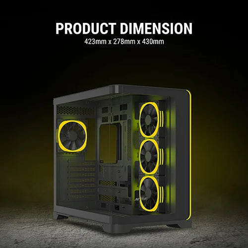 Ant Esports Crystal ARC Mid Tower Black Cabinet