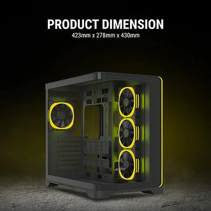 Ant Esports Crystal ARC Mid Tower Black Cabinet