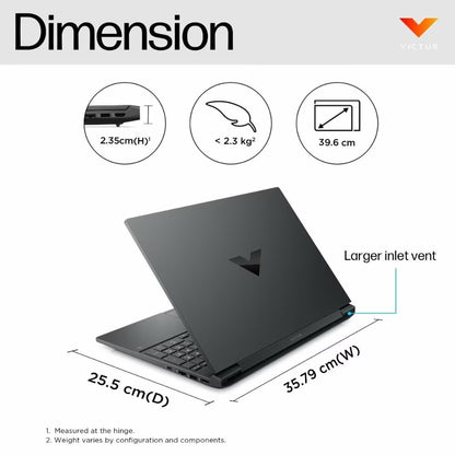 HP Victus 15 15-fa2700TX Gaming Laptop (Intel Core i5-13420H/16 GB/512 GB SSD/6GB-Geforce/Windows 11 Home/MSOffice/Full HD), 39.62 cm - 15.6 inch, Mica Silver