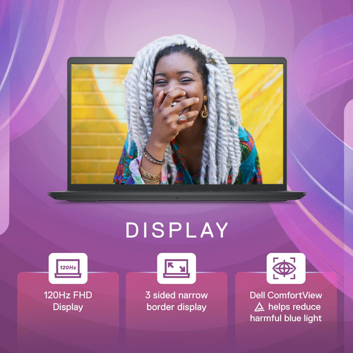 Dell 15 Laptop, Intel Core 3 100U Processor, 8GB, 512GB, Intel UHD Graphics Graphics, 15.6" FHD 120Hz IPS 250 nit Display, 12 Months Mcafee, Win 11 + Office H&S 2024, Black