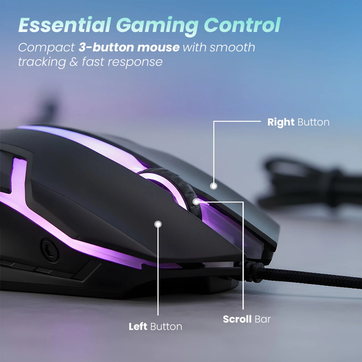 Lapcare LOX-510 CHAMP Wired Gaming Mouse (Black)