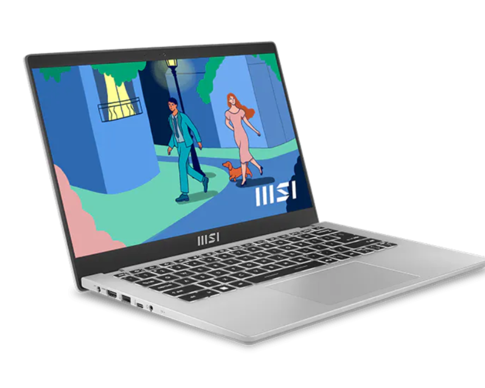 MSI Laptop Modern 14 - C12M i5 12th Gen, 8 GB RAM, 512 GB SSD, Windows, MS Office, Silver, 14" Dsiplay