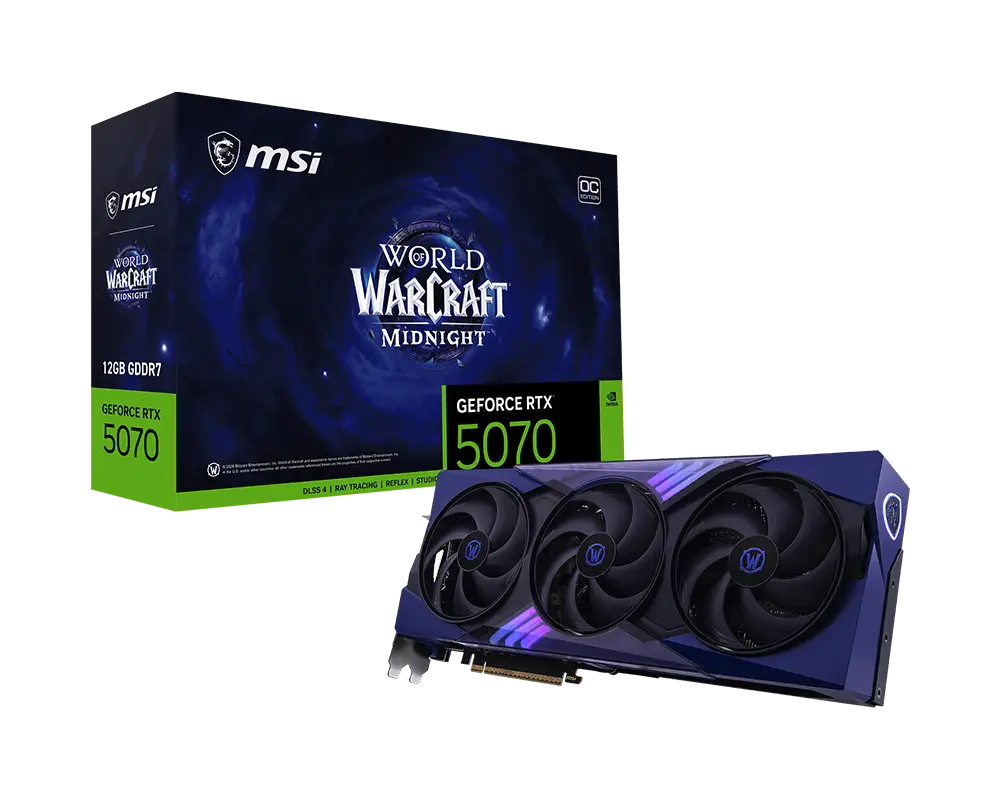 MSI GeForce RTX™ 5070 12G World of Warcraft® MIDNIGHT VOID EDITION OC